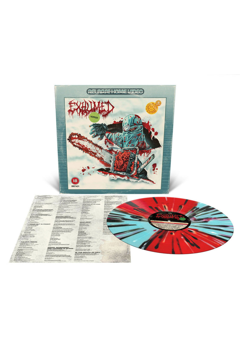 Exhumed - Horror Electric Blue/Blood Red Quad w/ Red/White/Black - Splattered Vinyl | Neutral-Image