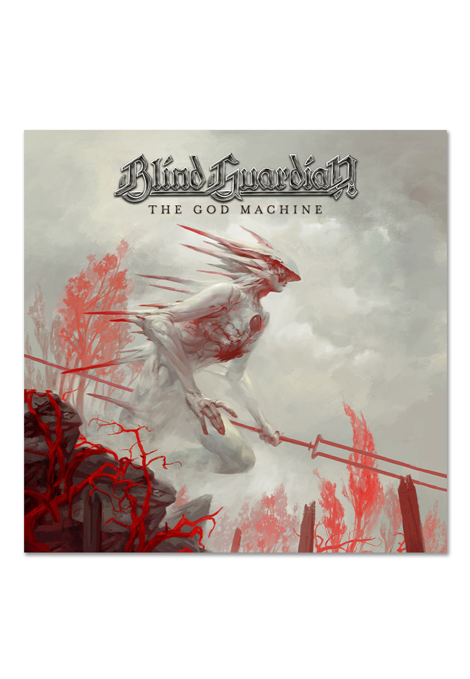 Blind Guardian - The God Machine Ltd. Crystal Clear w/ red Ink Spot & Black - Splattered 2 Vinyl + CD | Neutral-Image