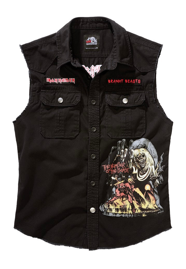 Brandit x Iron Maiden - Number Of The Beast Vintage - Vest | Neutral-Image