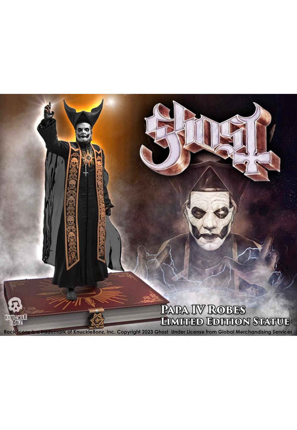 Ghost - Papa Emeritus IV (Black Robes) 1/9 Rock Iconz - Statue | Neutral-Image